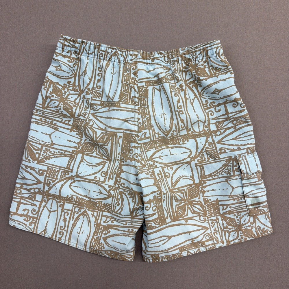 Vintage Quiksilver Shorts Mens L Blue Hawaiian Floral Boardshort Surf 90s Y2K - Picture 7 of 8